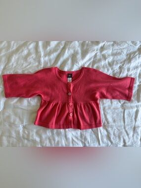 Tea Collection Pink Peplum Cardigan